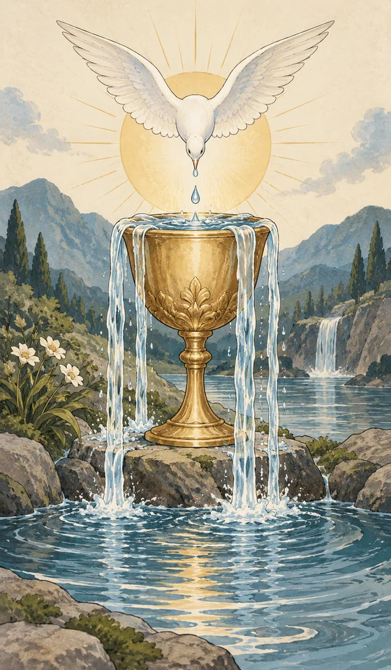 Ace of Cups — MystLume original, RWS-inspired illustration