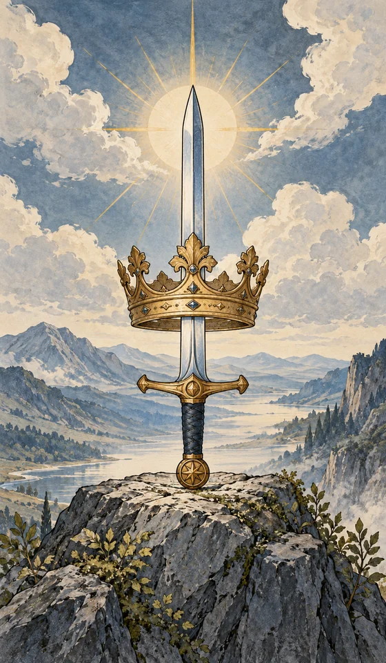 Ace of Swords — MystLume original, RWS-inspired illustration