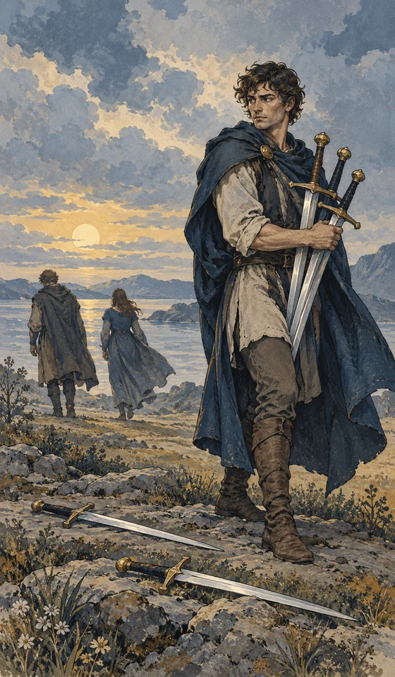 Five of Swords — MystLume original, RWS-inspired illustration