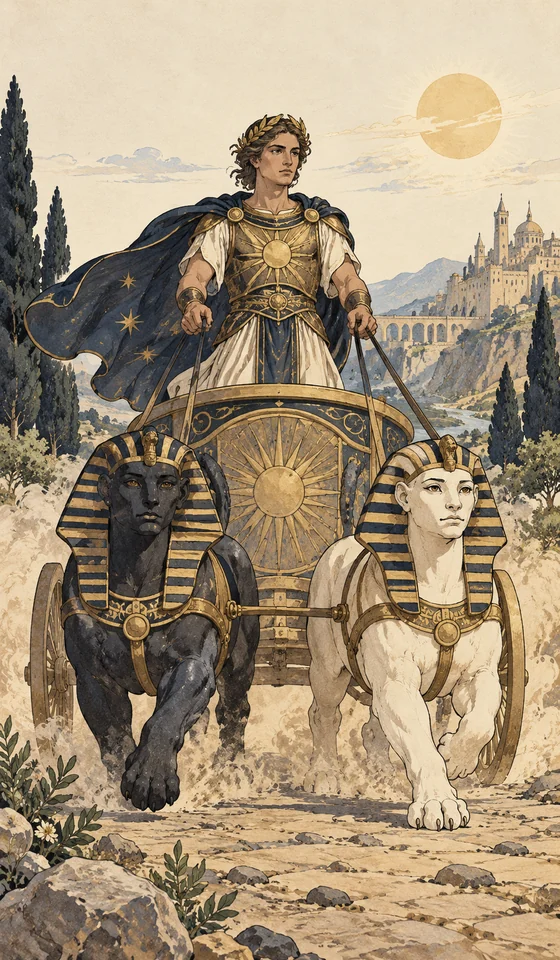 The Chariot — MystLume original, RWS-inspired illustration