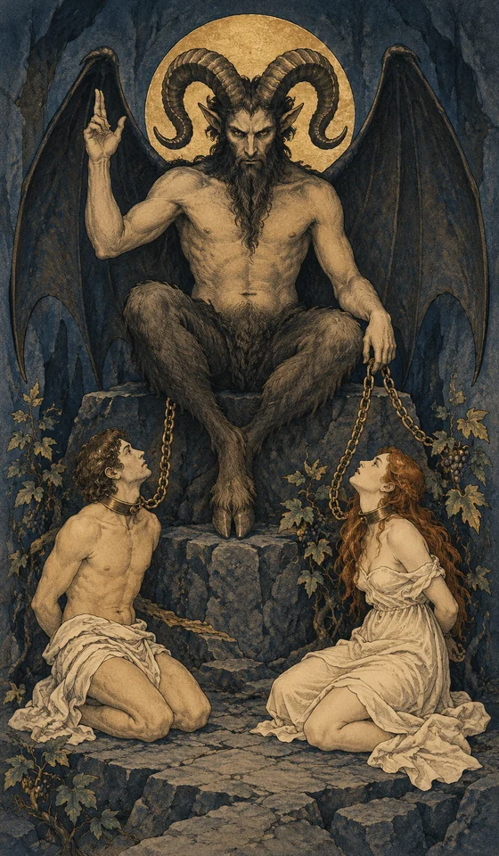 The Devil — MystLume original, RWS-inspired illustration