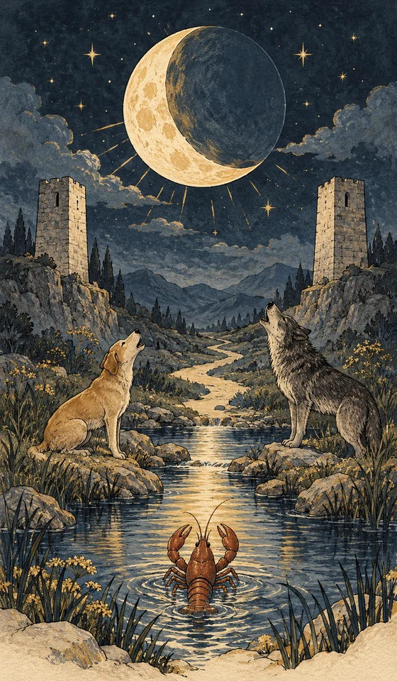The Moon — MystLume original, RWS-inspired illustration